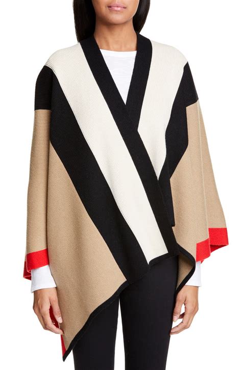 burberry poncho kids|Burberry striped wool cashmere cape.